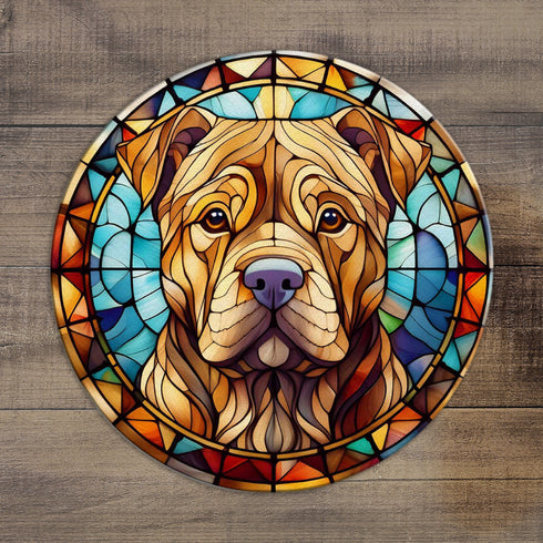 Shar Pei Glass Suncatcher Worktop Saver